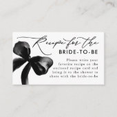 Recipe for the bride-to-be Black Bow Request  Informatiekaartje (Voorkant)