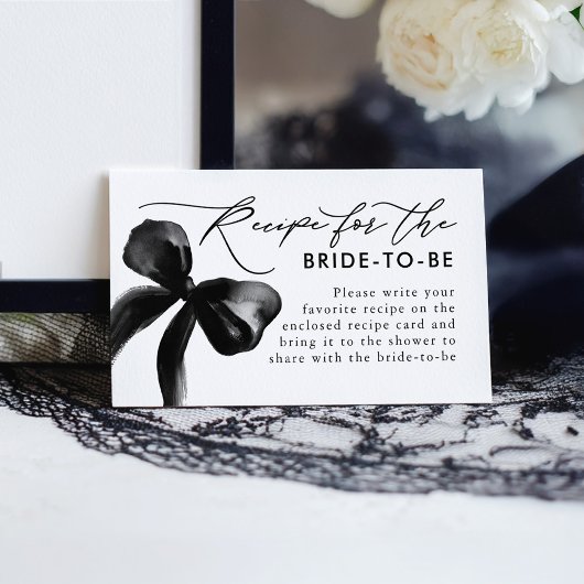 Recipe for the bride-to-be Black Bow Request  Informatiekaartje