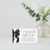 Recipe for the bride-to-be Black Bow Request  Informatiekaartje (Staand voorkant)
