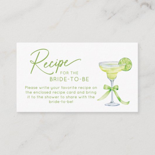 Recipe for the Bride to Be Enclosure Card Informatiekaartje (Voorkant)