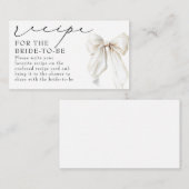 Recipe for the bride-to-be White Bow Request  Informatiekaartje (Voorkant / Achterkant)