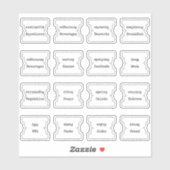 Recipe Index Divider Side Tab White Folding Sticker (Vel)