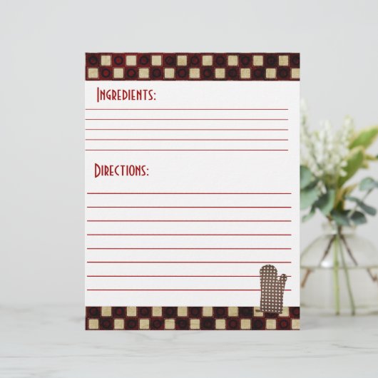 Recipe Kaart (Staand voorkant)