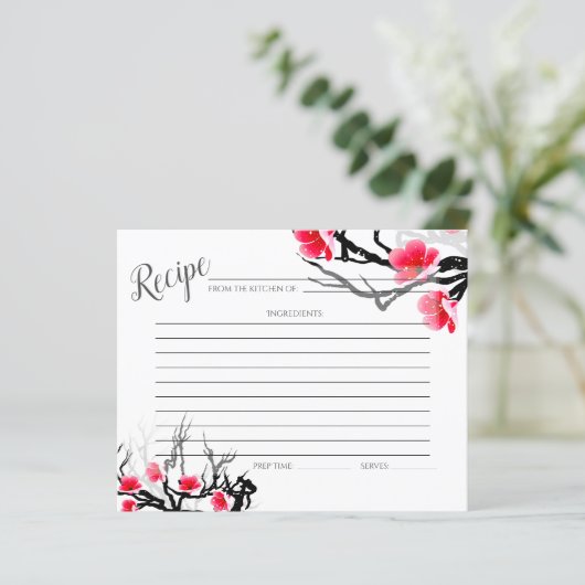 RECIPE-KAART | Floral van de Japanse bloesems (Staand voorkant)