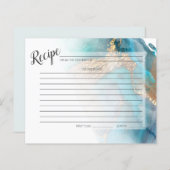 RECIPE-KAART | Goud en Blauwgroen gemarmerde inktv (Voorkant / Achterkant)