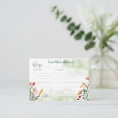Recipe-kaart met waterverf wildbloemen informatiekaartje (Staand voorkant)