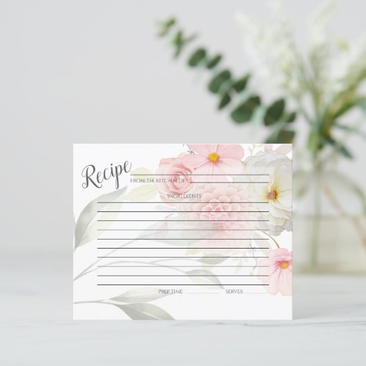 RECIPE-KAART | Pastel Pink Floral Bouquet (Staand voorkant)