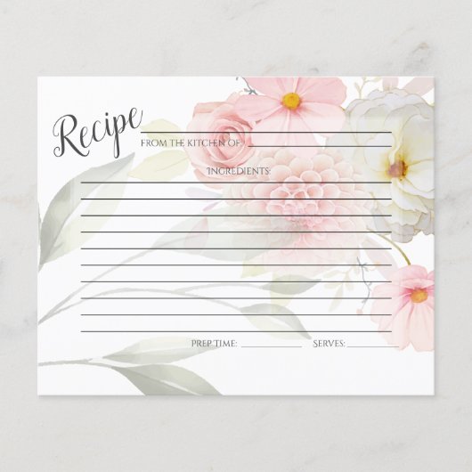 RECIPE-KAART | Pastel Pink Floral Bouquet (Voorkant)