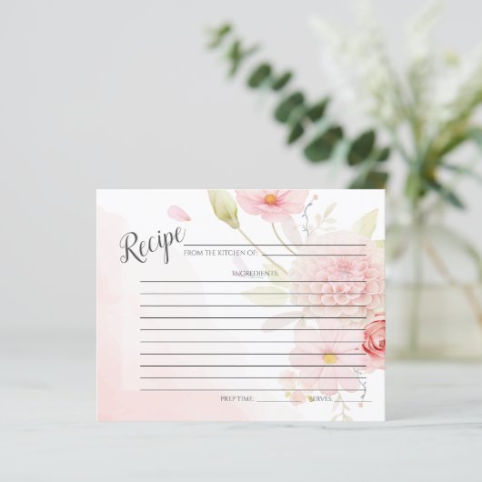 RECIPE-KAART | Pastel Pink Floral Spray (Staand voorkant)