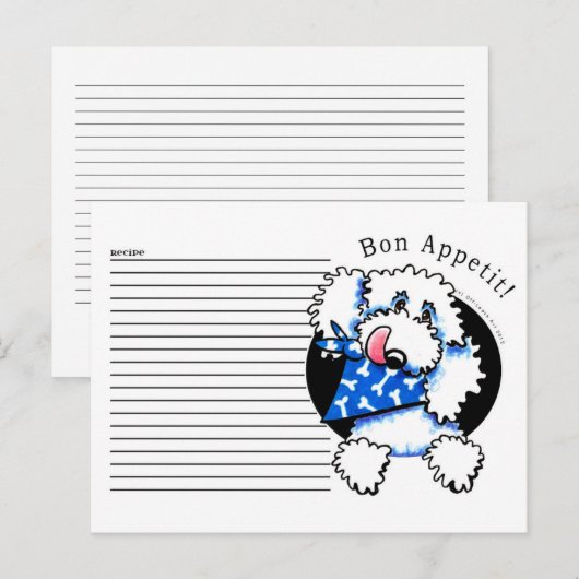Recipe Kaart Poodle Bon Appetit White (Voorkant / Achterkant)