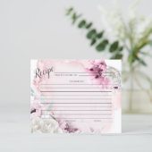 RECIPE-KAART | Roze Waterverf Roze papaver (Staand voorkant)