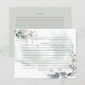 RECIPE-KAART | Rustische Waterverf Dusty Greenery (Voorkant / Achterkant)