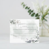 RECIPE-KAART | Rustische Waterverf Dusty Greenery (Staand voorkant)