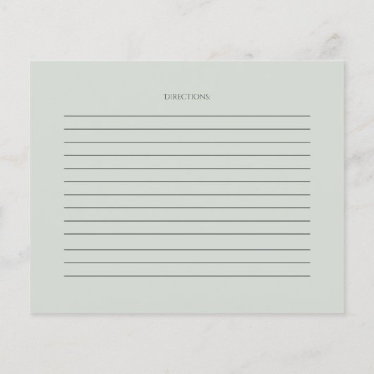 RECIPE-KAART | Rustische Waterverf Dusty Greenery (Achterkant)