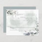 RECIPE-KAART | Rustische Waterverf Sage Greenery (Voorkant / Achterkant)