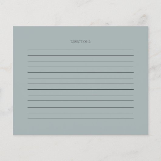 RECIPE-KAART | Rustische Waterverf Sage Greenery (Achterkant)