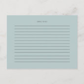 RECIPE-KAART | Stamblauwe Waterverf Eucalyptus Briefkaart (Achterkant)