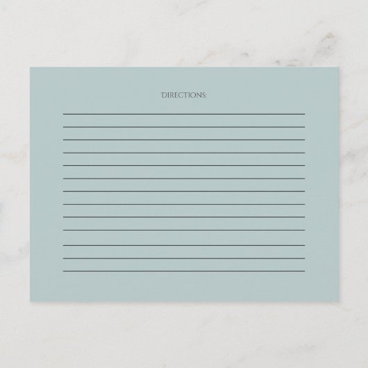 RECIPE-KAART | Stamblauwe Waterverf Eucalyptus Briefkaart (Achterkant)