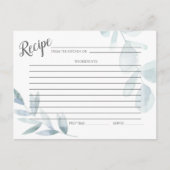RECIPE-KAART | Stamblauwe Waterverf Eucalyptus Briefkaart (Voorkant)