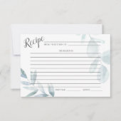 RECIPE-KAART | Stamblauwe Waterverf Eucalyptus Kaart (Voorkant)