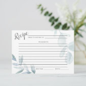 RECIPE-KAART | Stamblauwe Waterverf Eucalyptus Kaart (Staand voorkant)