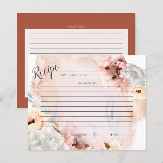 RECIPE-KAART | Stedelijke Waterverf Koraalbloemen (Voorkant / Achterkant)