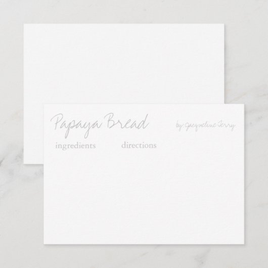 Recipe Kaart | Uw ontvanger |gr (Voorkant / Achterkant)