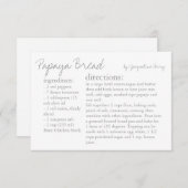 Recipe Kaart | Uw recept grijs (Voorkant / Achterkant)