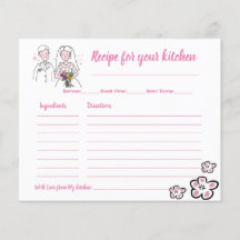 Recipe Kaart Vrijgezellenfeest roze liefdesbrochur