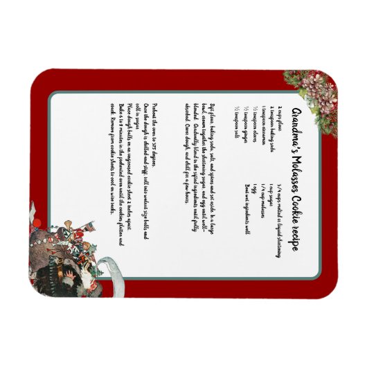 Recipe Keepomwille Red Kerstmis  kerstman Magneet (Horizontaal)