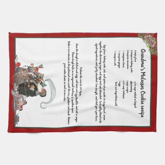 Recipe Keepomwille Red Kerstmis  kerstman Theedoek (Horizontaal)