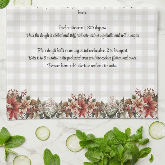 Recipe Keepomwille Xmas Cookie Gray Bufaloe plaid Theedoek (Gevouwen)