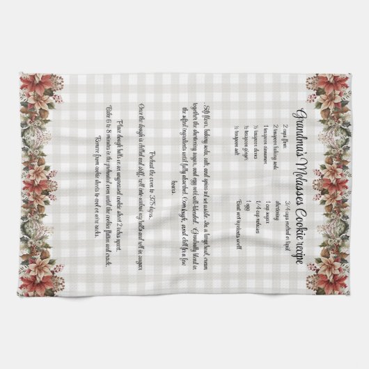 Recipe Keepomwille Xmas Cookie Gray Bufaloe plaid Theedoek (Horizontaal)