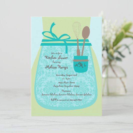 Recipe Kitchen Bridal Shower Kaart (Staand voorkant)