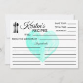 Recipe Kitchen Dish Lined Ingredients Heart Kaart (Voorkant)