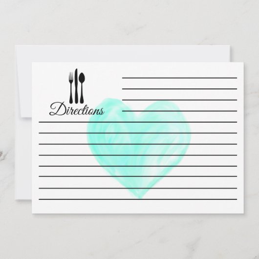 Recipe Kitchen Dish Lined Ingredients Heart Kaart (Achterkant)