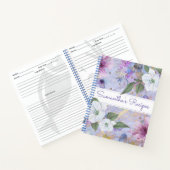 Recipe kookboek,  paarse florale waterverf notitieboek (Binnen)