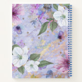 Recipe kookboek,  paarse florale waterverf notitieboek (Achterkant)