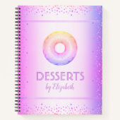 Recipe kookboek paarse regenbooglitter doughnut notitieboek (Voorkant)