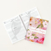Recipe kookboek,  roze florale waterverf notitieboek (Binnen)