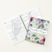 Recipe kookbook,  aqua florale waterverf notitieboek (Binnen)