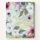 Recipe kookbook,  aqua florale waterverf notitieboek (Achterkant)