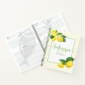 Recipe kookbook, country lemon waterverf, strepen notitieboek (Binnen)