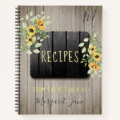 Recipe kookbook monogrammed chef rustige keuken notitieboek (Voorkant)