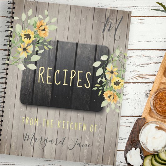 Recipe kookbook monogrammed chef rustige keuken notitieboek