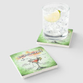 Recipe kosmopolitische Drink Stenen Onderzetter (Zijkant)