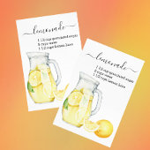 Recipe Lemonade Drink Waterverf Lemons Briefkaart