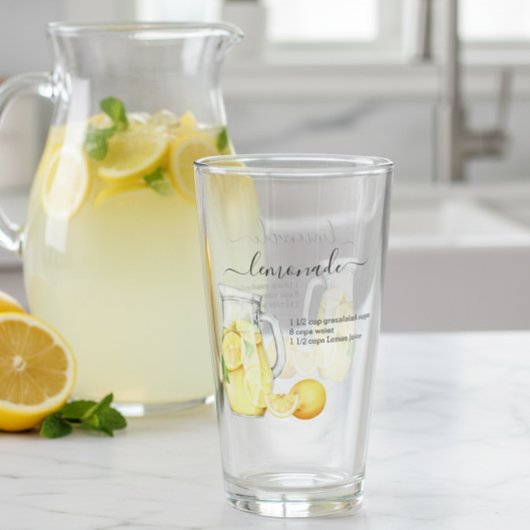 Recipe Lemonade Drink Waterverf Lemons Glas