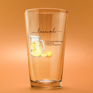 Recipe Lemonade Drink Waterverf Lemons Glas