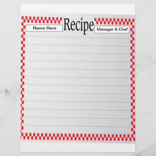 Recipe Letterhead (Voorkant)